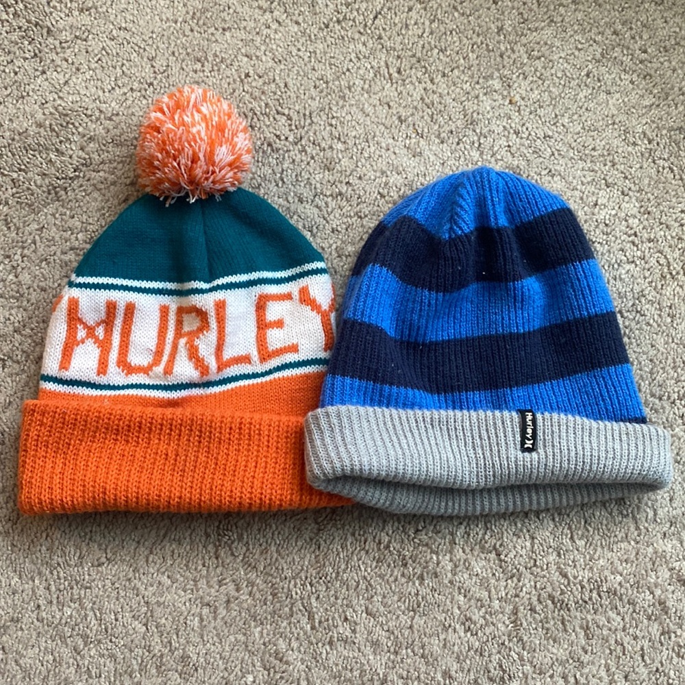 Men’s Hurley Beanies lot of 2 hats winter snow
